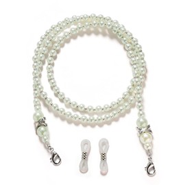 TXIN Pearl Beaded Eyeglass Chain Holder, Elegant Sunglasses Reading Glasses Cord Neck Strap Rope Holder for Women Girls (Light Green)