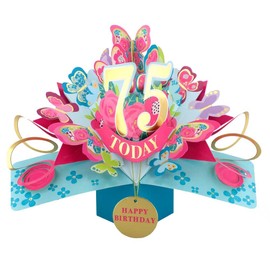 75 Today Happy 75th Birthday Pop-Up Greeting Card Love Kate's Pop Up Cards Her Design POP236MC75