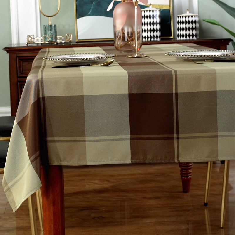 Rectangle Tablecloth 52 x 70 Inch Checkered Table Cloths Spillproof