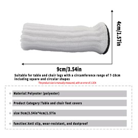 PAITOK 16 Pieces Chair Back Socks, High Elastic Knitted Material Which Is Non-Slip And Wear-Resistant, Avoid Scratches And Noises And Are Excellent Chair Leg Protectors (White)