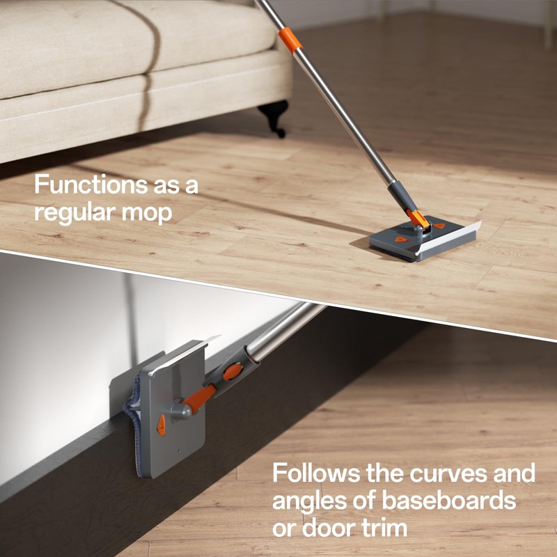Baseboard Cleaner Tool with Handle, 29" to 85" Wall Cleaner