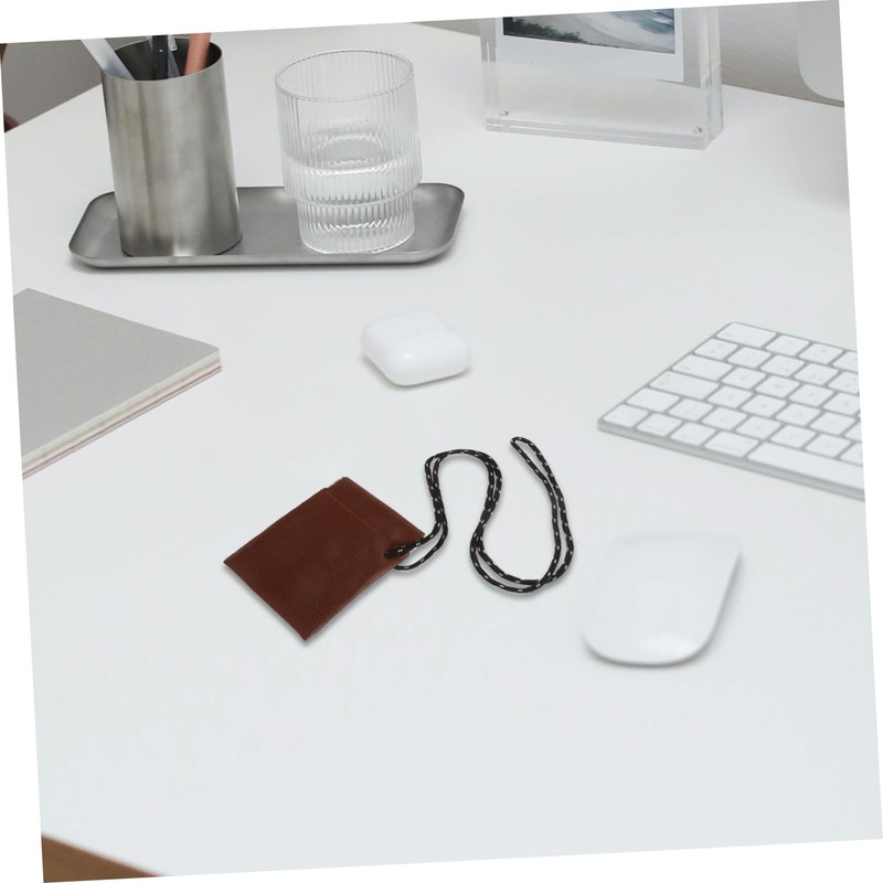 Mikinona Portable Earphone Hanging Neck Pouch with Lanyard Compact Travel