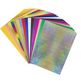 OTCRAFT 50 Pcs Toner Reactive Foil，Foil Paper for Toner Foiling Foil by Laser Printer and Laminator, for Scrapbooking Paper Crafts 7.9x11.4inch （16 Color Mixing）