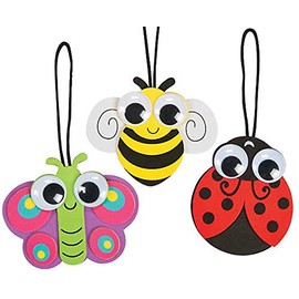 Fun Express 12 Big Eye Bug Ornament Craft Kits | Activities for Kids