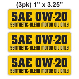Unbranded/Generic 3 pcs SAE 0W-20 Synthetic Blend Motor Oil Only Vinyl Stickers Engine Bay Decals