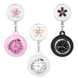 Avaner Women's Retractable Nurse Watches: Hanging Lapel Clip-on Silicone Fob Pocket Watch for Nurses Doctors