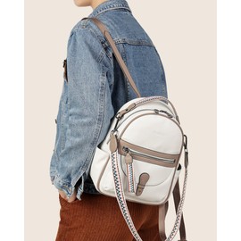 FADEON Mini Backpack Purse for Women, Designer Leather Cute Roomly Small Backpacks, Ladies Shoulder Backpack Fashion Handbag