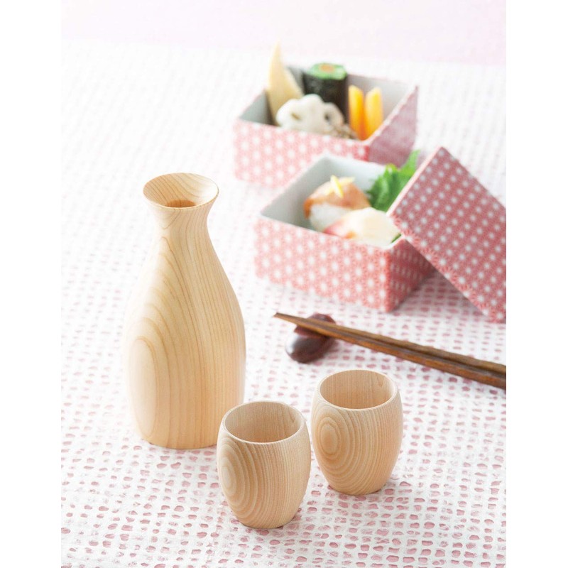 EDOYA Hinoki Wood Sake Cups (Set of 2) Made in