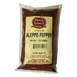 Aleppo Pepper 7 oz – Halaby Turkish Chili Pepper – Premium Crushed Pepper Flakes by Spicy World