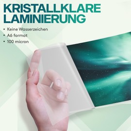 ACROPAQ Laminating Pouches A6-100 micron, Pack of 100, Glossy, Premium Quality, Rounded Corners, Suitable for Craft Materials and Signage - 18016