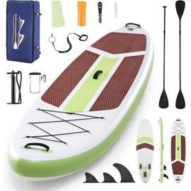 Portable Inflatable Stand Up Paddle Board (SUP) for Adults and Youths with EVA Non-Slip Deck – Complete Accessories Kit, Perfect for Fishing, Yoga, Fitness & Family Fun