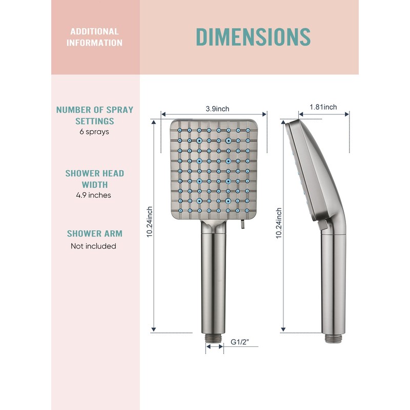Cobbe Filtered Shower Head with Handheld, High Pressure 6 Spray