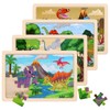 NASHRIO Wooden Puzzles Dinosaur Toys for Kids Ages 3-5, Set