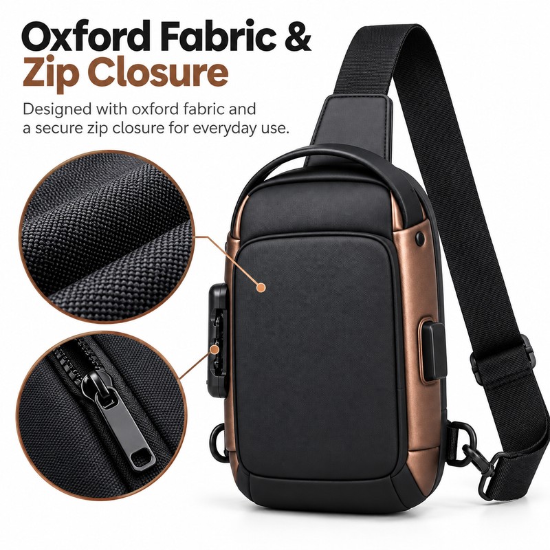Men’s Sling Bag for Daily Commute – Oxford Crossbody Chest