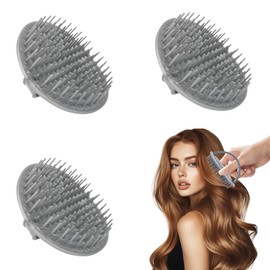 3 Pcs Hair Shower Massage Brushes Gray Hair Shampoo Brushes Plastic Scalp Scrubber for Men and Women Exfoliating and Relaxing Hair Care Tool