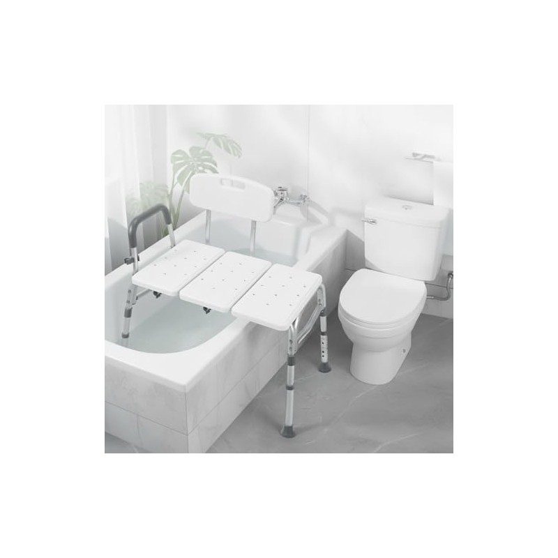 TABEKE Tub Transfer Bench for Bathtub, Tool Free Assembly Shower