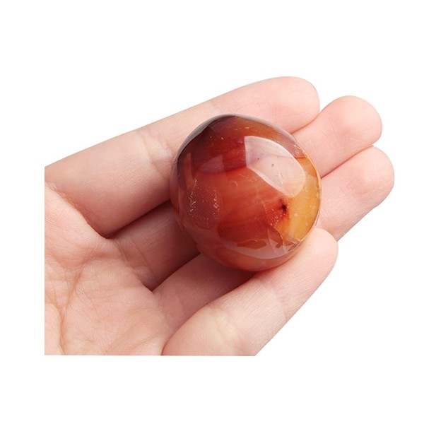 Acxico 1Pcs 30G Natural Red Carnelian Agate Crystal Energy Palm Stone Reiki Healing Gemstone
