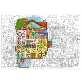 O'Kroshka Big Giant Colouring Poster colorings for Children Home, Sweet Home. Coloring Pages for Kids and Adults. Color me Posters for Family! (33.0 x 26.7 in)