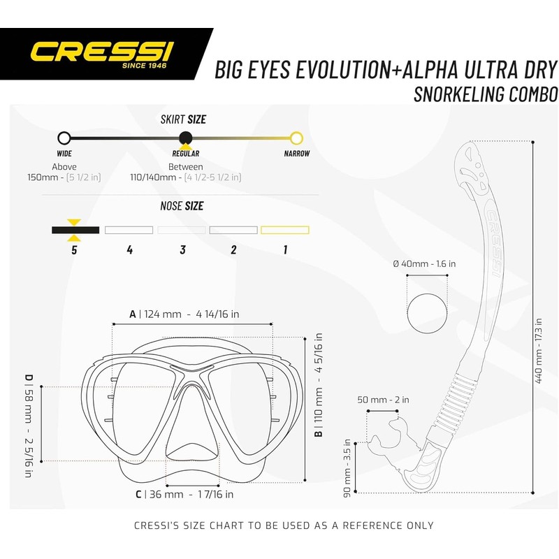 Cressi Big Eyes Evolution Mask & Alpha Ultra Dry Snorkel