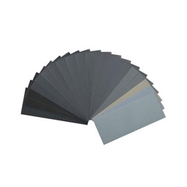 KEMUZ 20Pcs Profi Schleifpapier Set 23x9,3 cm, Körnung 36 60 80 100 120 150 180 240 320 400 600 800 1000 1200 1500 2000 2500 3000 4000 5000, Nass und Trocken, für Auto Holzmöbel Stein Lack Glas