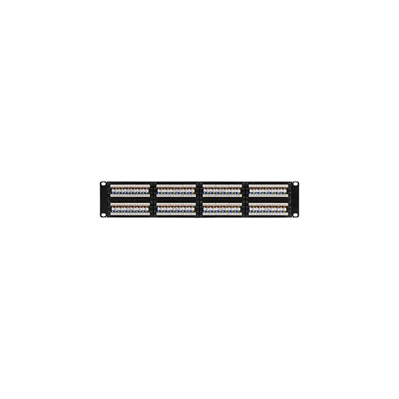 NavePoint 48-Port CAT6 Patch Panel,2U, Black