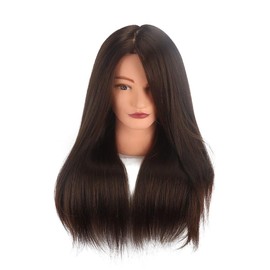 18" Brown 100% Human Hair Training Head