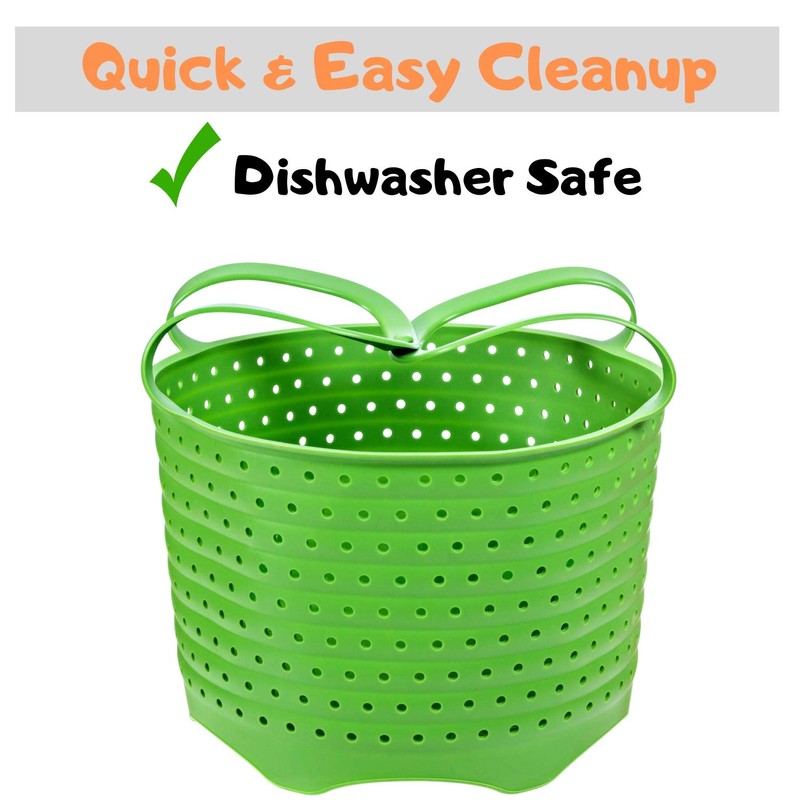 Silicone Steamer Basket | Foldable, Space-Saving | Fits 6,8 Qt