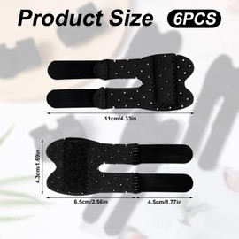 PEUTIER 6pcs Trigger Finger Splints, Finger Splints for Broken Finger Straightening Protector Breathable Comfortable Finger Brace Support for Thumb/Middle/Ring/Index/Pinky Finger, Black