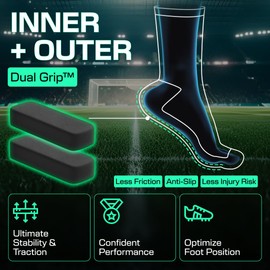 Lux Dual Grip Socks - Soccer Grip Socks for Men and Women. GripArray Performance & Comfort