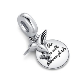 MiWangLing Humingbird Dangle Charm Animal Pet Bead for European Bracelet Women Present