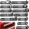 YIUS 12 Pack Aluminium Magnetic Tool Box Labels, HD Laser