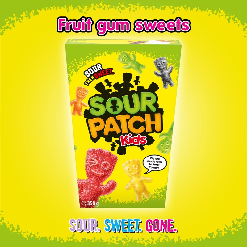 Sour Patch Kids Assortment, Fruit-Flavoured Gums with Sour Sugar Coating,