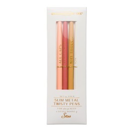 Designworks Ink Twisty Slim Metal Pen Set, Set of 4, Cream