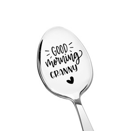 Grandma Granny Birthday Gifts for Nana Retirement Gifts for Nanny Nan Gifts for Granny Tea Coffee Lovers Gift for Nan Good Morning Granny Spoon Gift for Grandma Birthday Presents for Nana Spoon