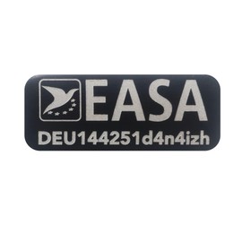 Roboterwerk - Drone Badge / Drone License Plate 20 x 8 mm for DJI NEO and Other Models | Black or Silver | EASA Compliant Aluminium Sign