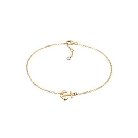 Elli Women's 925 Sterling Silver, Gold Plated Anchor Anklet