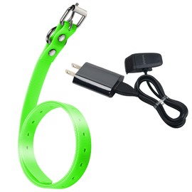 KELEFET Charging Clip Charger for Garmin TT15Mini T5Mini TB10 PT10 PT6 for 3/4-Inch Dog Waterproof Collar Strap Anti-Odor Durable Adjustable TPU S/M/L Sizes Green 27 Inches