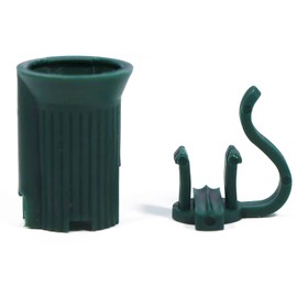 Encoidoz 100PCS C7 E12 Replacement Bulb Sockets, C7 Green Socket SPT-1 Christmas String Light Replacement lamp Holder(E12, Green)