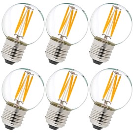 LiteHistory Dimmable E26 Edison Bulb G16.5 Light Bulb 6W Equal 60 watt Light Bulb AC120V Warm 2700K E26 led Bulb for Pendant,Chandeliers,Vanity,Wall sconces Edison Light Bulbs 60 Watt 600lm 6Pack