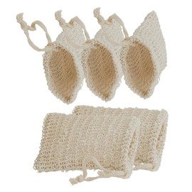 Gatuida 5pcs Cotton Linen Bathing Soap Bags Exfoliating Mesh Soap Pouches with Drawstring Skin Care for Clean and Rich Bubbles