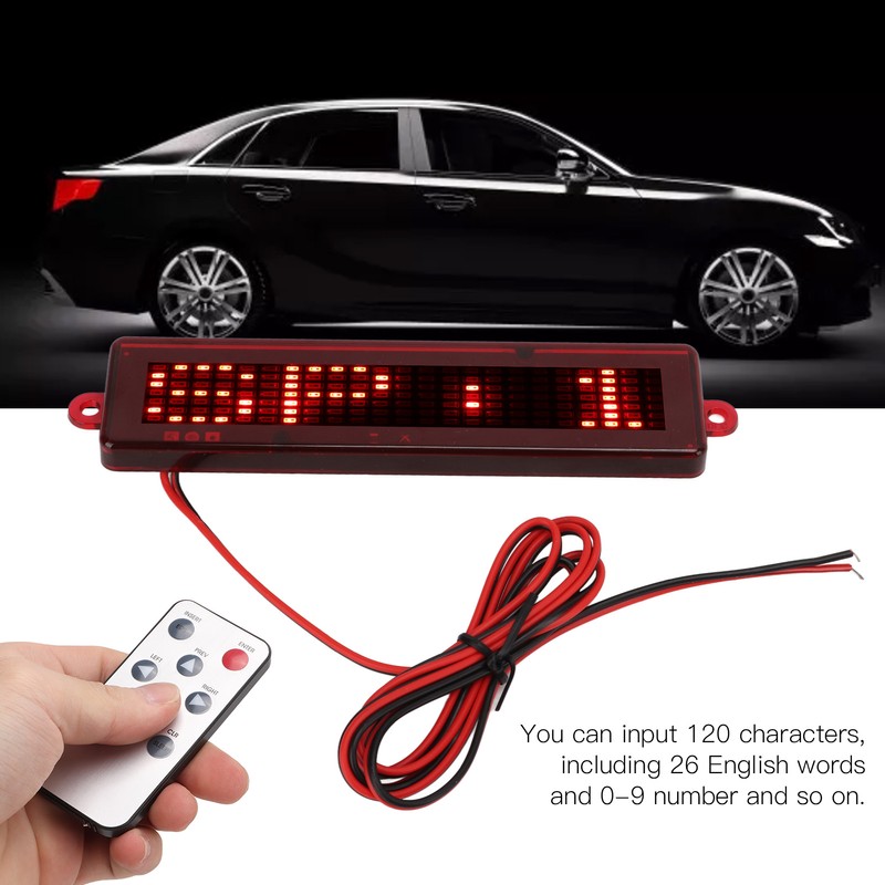 Rechargeable LED Name Tag Replacement for Universal Automobile Programmable Name