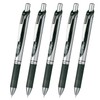 Pentel Ballpoint Pen, Gel Ink EnerGel, Retractable, 0.5mm, Silver Barrel,