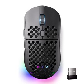 DIERYA M1 Wireless Gaming Mouse, 24000DPI, 180Hrs Battery, 16.8M RGB, 6 Programmable Buttons, Lightweight, Tri-Mode (2.4G/BT5.2/USB-C) for PC/Mac/Laptop - Black
