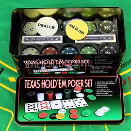 Lynkaye Poker Chip Set with Aluminum Storage Box,Two Decks of Standard Playing Cards,Big Blind,Casino Style Chip for Texas Home Game Holdem Poker Nights,Blackjack,Roulette Games,Casino Parties