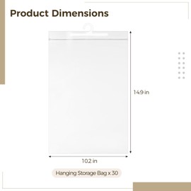 30 PCS Hanging Storage Bags with Hooks, Classroom Headphone Storage Bags, Clear Reusable Plastic Dustproof Sealable Bags Ideal for Travel and Organization