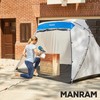 Portable Paint Tent, Large Paint Booth with Built-in Floor, Mesh