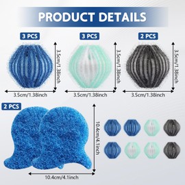 10PCS Pet Hair Remover for Laundry, Reusable Laundry Balls Hair Catcher Washing Machine Lint Remover, Dog Cat Hair Remover Washing Machine, Pet Hair Catcher for Clothes Bedding