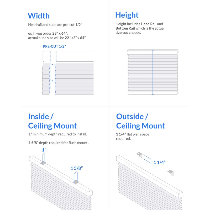 CHICOLOGY Mini Blinds for Indoor Windows – 36"W x 36"H,