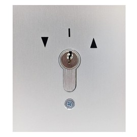 geba US 1-2T/1 Flush-Mounted Recessed Key Switch Key Button DIN Profile Half Cylinder 2 Buttons 3 Keys Aluminium Front Plate Silver Burglary Resistant IP54 Drive Garage Door Gate Barrier Motor