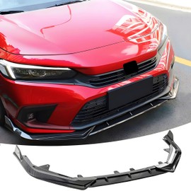 STSEV01 Front Bumper Lip Splitter Spoiler Fit for Honda Civic Hatchback/Sedan/EX/EX-L/LX/Sport/Touring 2022 2023 2024, 3pcs Air Dam Chin Body Kit Underbody Lip Accessories (Carbon Fiber Style)